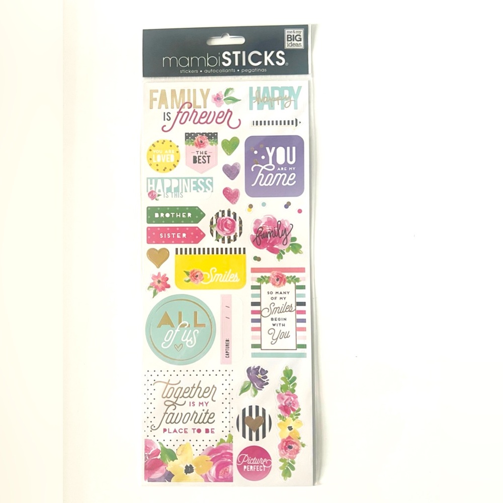 Happy Planner Mambi Sticks - Specialty Stickers: Family is Forever - New